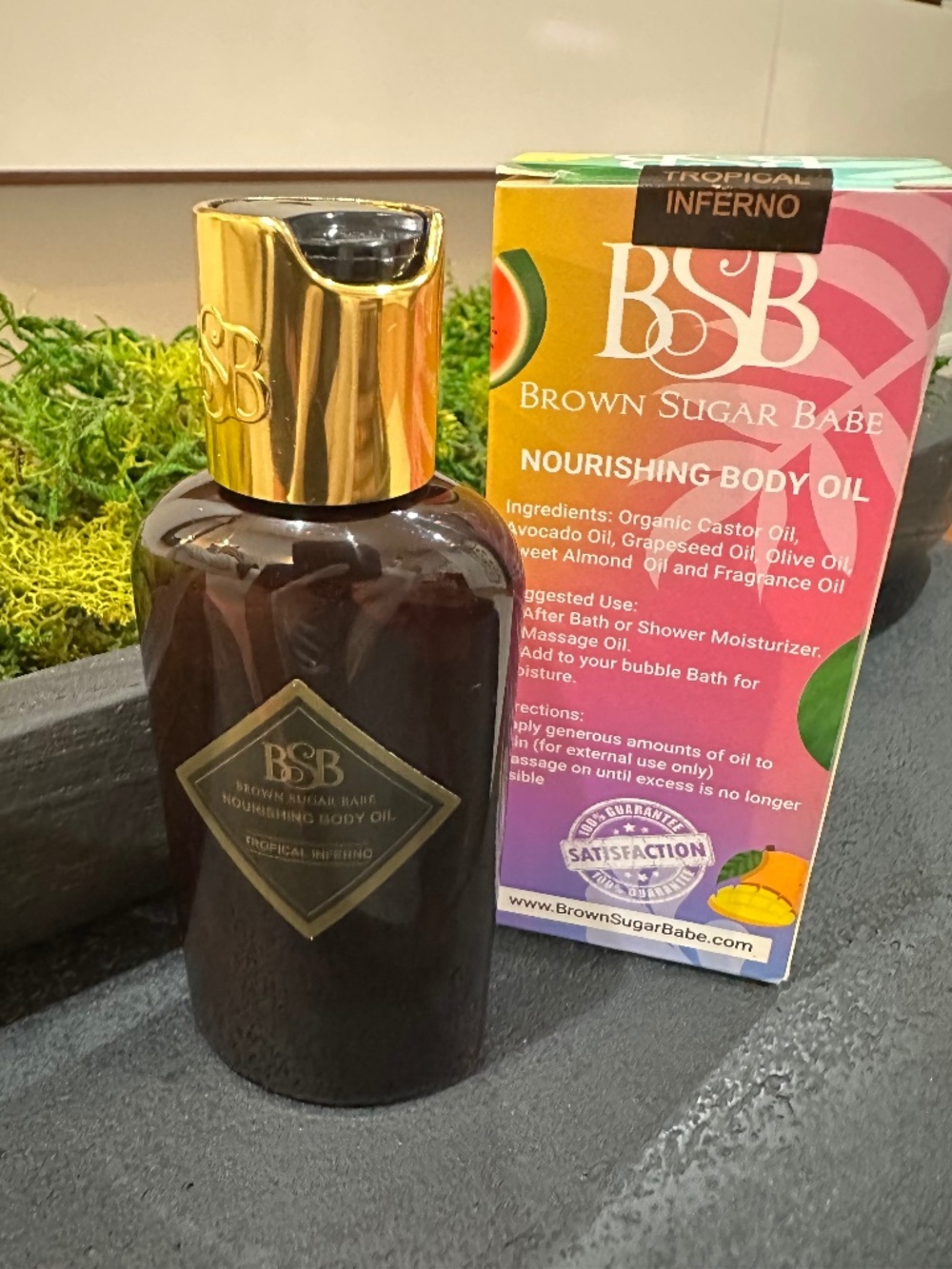🔥 Brown Sugar Babe “Tropical Inferno” Body Oil — 2 oz | Like New 🔥